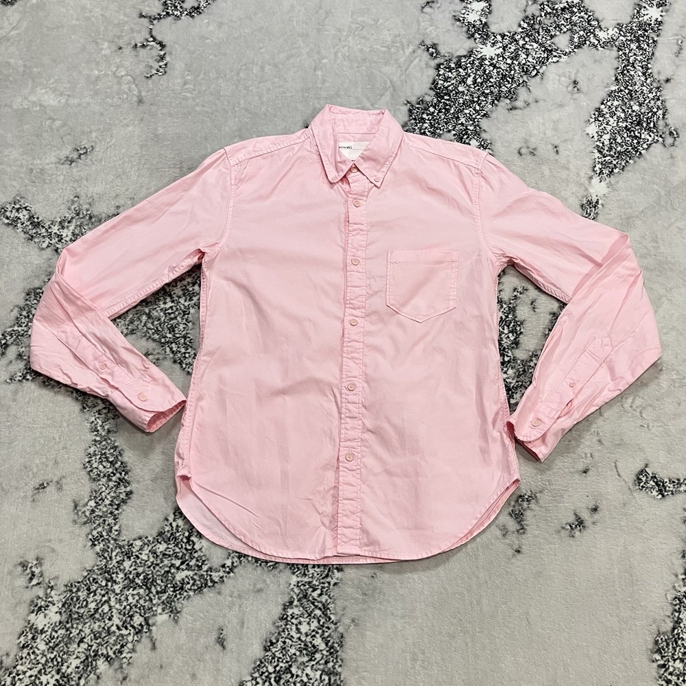 Entireworld Shirt Mens Size XS Pink Button Down Long Sleeve Organic Cotton